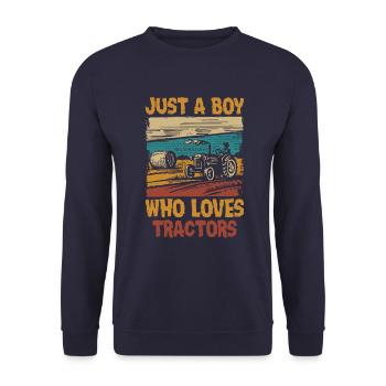 Juste un garçon qui aime l’agriculture des tracteurs - Sweat-shirt Unisexe - marine - Devant - Alina (178cm) & Michal (187cm)
