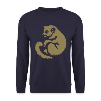 Loris Slowlori Silhouette Säugetier - Unisex Pullover - Navy - Vorne - Alina (178cm) & Michal (187cm)