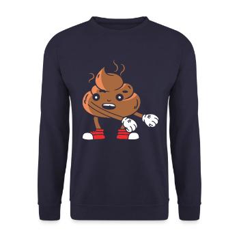 Funny poop pile dancing - Unisex Sweatshirt - navy - Front - Alina (178cm) & Michal (187cm)