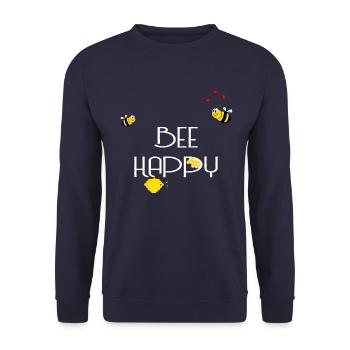 Bee Happy - Unisex Pullover - Navy - Vorne - Alina (178cm) & Michal (187cm)
