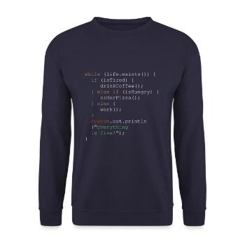 Programming, programmer and program code - Unisex Sweatshirt - navy - Front - Alina (178cm) & Michal (187cm)