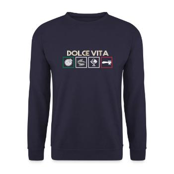 Italy and the beautiful life enjoyment Pure - Unisex Sweatshirt - navy - Front - Alina (178cm) & Michal (187cm)