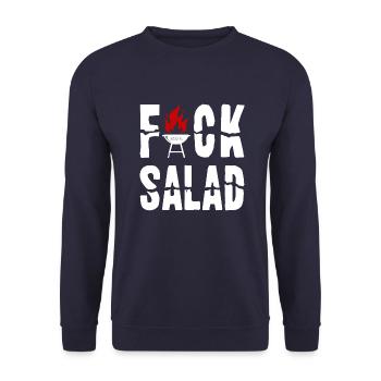 Fuck Salad BBQ Grill Grill Master Gift Idea - Unisex Sweatshirt - navy - Front - Alina (178cm) & Michal (187cm)