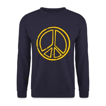 peace sign - Unisex Sweatshirt - navy - Front - Alina (178cm) & Michal (187cm)