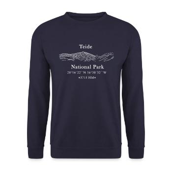 Teide National Park Teneriffa, weiß - Unisex Pullover - Navy - Vorne - Alina (178cm) & Michal (187cm)