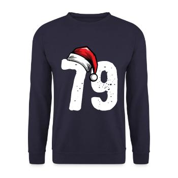 79 Numéro Noël - Sweat-shirt Unisexe - marine - Devant - Alina (178cm) & Michal (187cm)