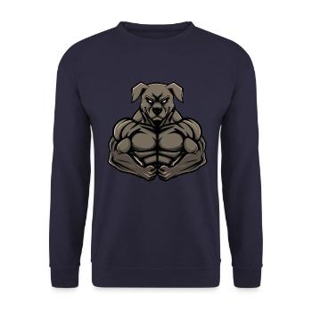 Kangal Dog Muscles Bodybuilding - Unisex Sweatshirt - navy - Front - Alina (178cm) & Michal (187cm)