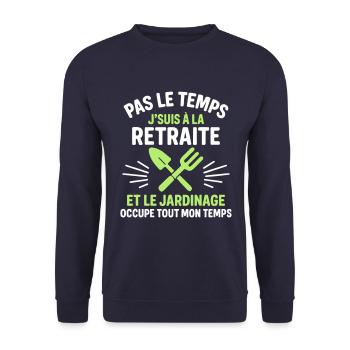 Retraite & jardinage cadeau départ à la retraite - Sweat-shirt Unisexe - marine - Devant - Alina (178cm) & Michal (187cm)