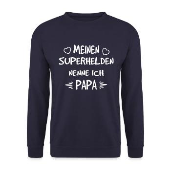 Mon super-héros papa blanc - Sweat-shirt Unisexe - marine - Devant - Alina (178cm) & Michal (187cm)