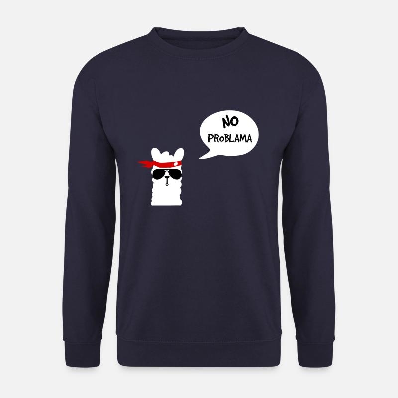 No Problama Lama weiss - Unisex Pullover - Navy