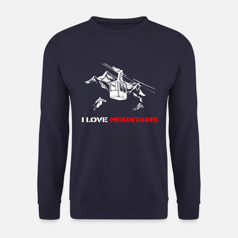 i love mountains weiss - Unisex Pullover - Navy