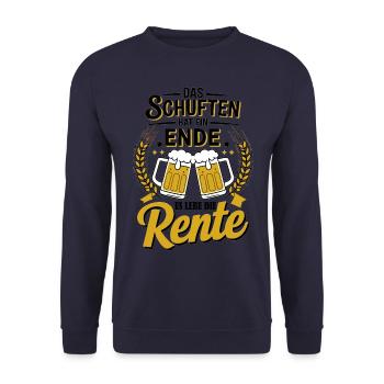 Das Schuften Hat Ein Ende, Es Lebe Die Rente - Unisex Pullover - Navy - Vorne - Alina (178cm) & Michal (187cm)