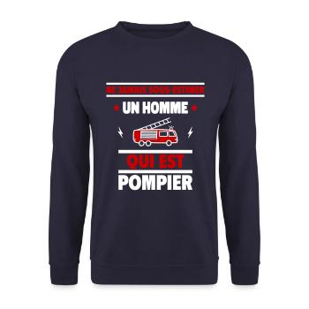 jamais sous-estimer un homme qui est pompier - Sweat-shirt Unisexe - marine - Devant - Alina (178cm) & Michal (187cm)