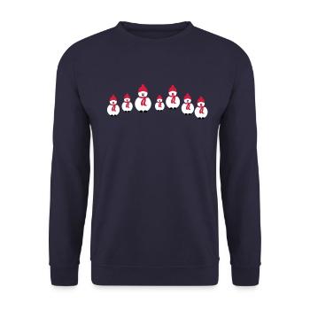 bonhomme de neige équipage - Sweat-shirt Unisexe - marine - Devant - Alina (178cm) & Michal (187cm)