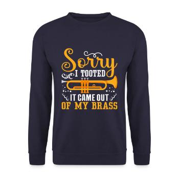 Désolé j’ai tooted drôle cuivre saxophoniste saxophone - Sweat-shirt Unisexe - marine - Devant - Alina (178cm) & Michal (187cm)