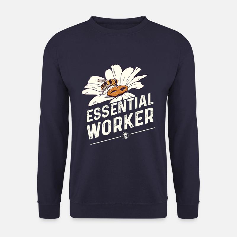 Essential Worker Funny Beekeeper Beekeeping Honey - Unisex Pullover - Navy
