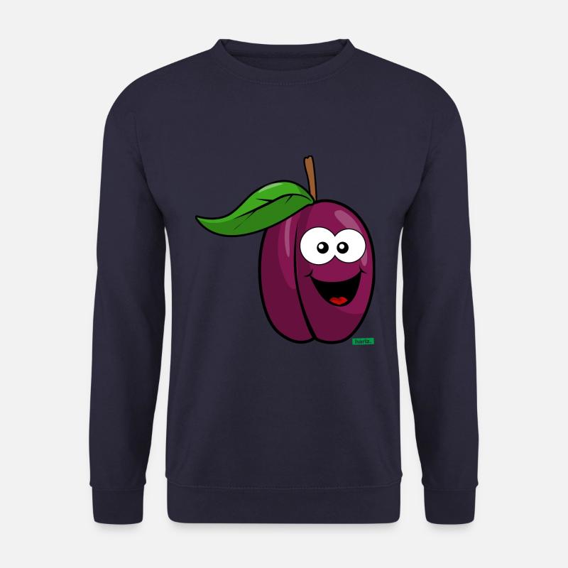 Pflaume Lachend HARIZ Früchte Kinder Süß - Unisex Pullover - Navy
