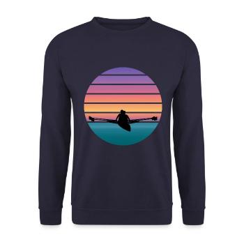 Aviron, rameurs avec l’eau et coucher de soleil - Sweat-shirt Unisexe - marine - Devant - Alina (178cm) & Michal (187cm)