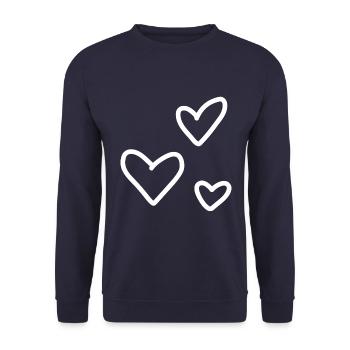 Cœur Cœur Amour Amour Partenaire Couples Mignon - Sweat-shirt Unisexe - marine - Devant - Alina (178cm) & Michal (187cm)
