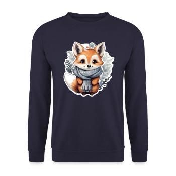 Winter Fox - Unisex Sweatshirt - navy - Front - Alina (178cm) & Michal (187cm)