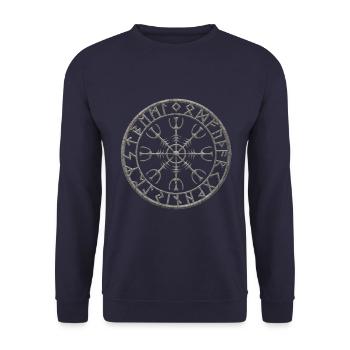 WIKINGER SYMBOL - Unisex Pullover - Navy - Vorne - Alina (178cm) & Michal (187cm)