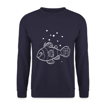Fisch Aquarium Meerestier Naturschutz - Unisex Pullover - Navy - Vorne - Alina (178cm) & Michal (187cm)