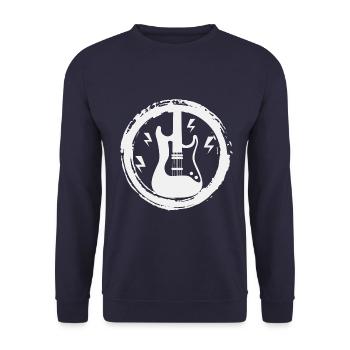 Electric Guitar - Guitar - Metal - Rock - Band - Unisex Sweatshirt - navy - Front - Alina (178cm) & Michal (187cm)