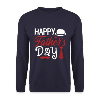 Bonne fête des pères, joyeuse fête des pères - Sweat-shirt Unisexe - marine - Devant - Alina (178cm) & Michal (187cm)