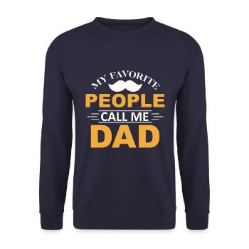 Sie Nennen mich Dad, Papa und Papi - Unisex Pullover - Navy - Vorne - Alina (178cm) & Michal (187cm)