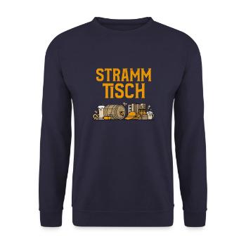 Strammtisch Stammtisch Bier Stramm Hackenstramm - Unisex Pullover - Navy - Vorne - Alina (178cm) & Michal (187cm)