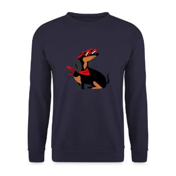 cute dachshund bitch dog dachshund teckel - Unisex Sweatshirt - navy - Front - Alina (178cm) & Michal (187cm)