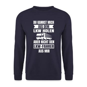 Fernfahrer Trucker Berufskraftfahrer LKW Fahrer - Unisex Pullover - Navy - Vorne - Alina (178cm) & Michal (187cm)