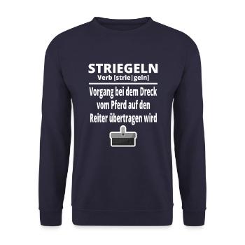 Definition Striegeln Pferdebürste Reiterin Pferd - Unisex Pullover - Navy - Vorne - Alina (178cm) & Michal (187cm)