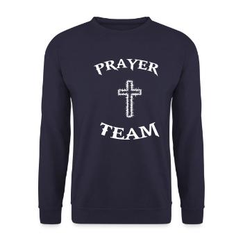 Prière Jésus-Christ Croix Religion Christianisme - Sweat-shirt Unisexe - marine - Devant - Alina (178cm) & Michal (187cm)