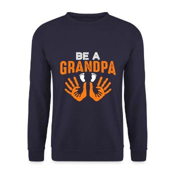 Grandpa-to-be, I'm finally going to be a grandpa - Unisex Sweatshirt - navy - Front - Alina (178cm) & Michal (187cm)