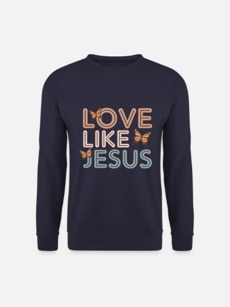 Aimer comme Jésus papillons - Sweat-shirt Unisexe - marine