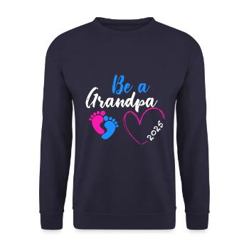 Futur grand-père 2025, Soyez grand-père 2025, Coeur - Sweat-shirt Unisexe - marine - Devant - Alina (178cm) & Michal (187cm)