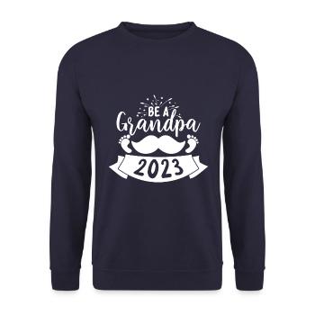 Grandpa-to-be 2023, I'll be a grandpa in 2023, grandpa in 2023 - Unisex Sweatshirt - navy - Front - Alina (178cm) & Michal (187cm)