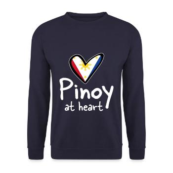 Philippinen Filipino Pinoy Liebe Herz Geschenk - Unisex Pullover - Navy - Vorne - Alina (178cm) & Michal (187cm)