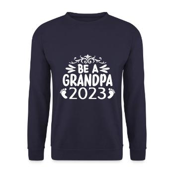Werdender Opa 2023, 2023 werde ich Opa, 2023 Opa - Unisex Pullover - Navy - Vorne - Alina (178cm) & Michal (187cm)