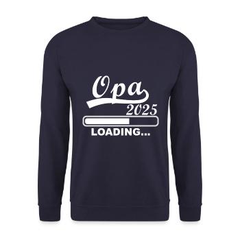 Opa 2025 loading, Ich werde 2025 Opa - Unisex Pullover - Navy - Vorne - Alina (178cm) & Michal (187cm)