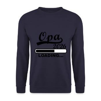 Opa 2026 loading, Ich werde 2026 Opa - Unisex Pullover - Navy - Vorne - Alina (178cm) & Michal (187cm)