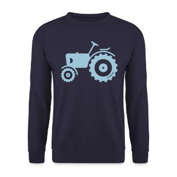 Motor Tractor / Traction Engine / Farm Machine - Unisex Sweatshirt - navy - Front - Alina (178cm) & Michal (187cm)