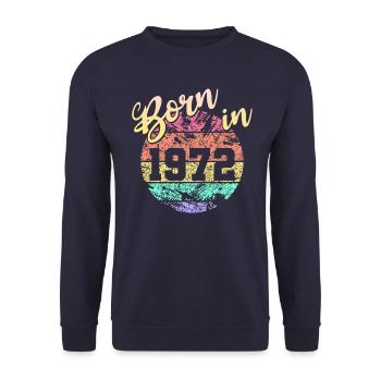 Born in 1972 - Unisex Pullover - Navy - Vorne - Alina (178cm) & Michal (187cm)