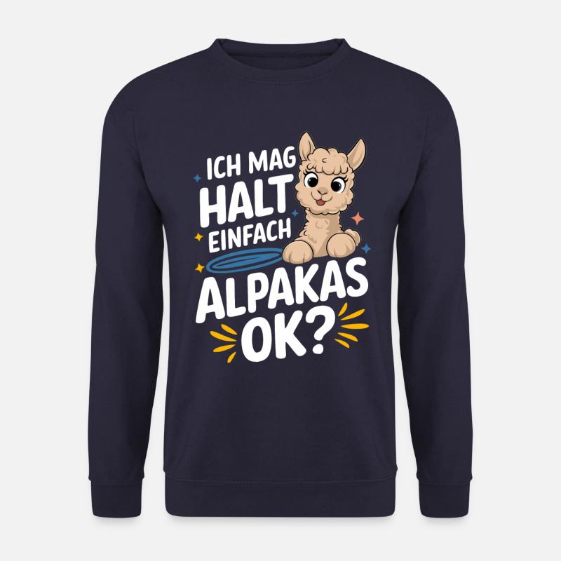 Alpaca llama alpacas animal - Unisex Sweatshirt - navy