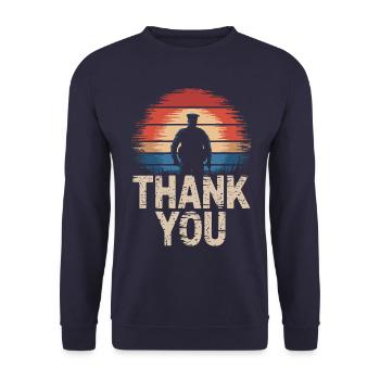 Soldat militaire vétéran - Sweat-shirt Unisexe - marine - Devant - Alina (178cm) & Michal (187cm)