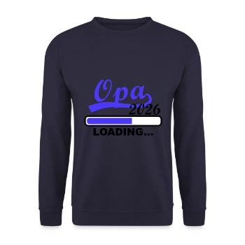 Opa 2026 loading, Ich werde 2026 Opa - Unisex Pullover - Navy - Vorne - Alina (178cm) & Michal (187cm)