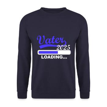 Vater 2025 loading, Ich werde 2025 Papa - Unisex Pullover - Navy - Vorne - Alina (178cm) & Michal (187cm)