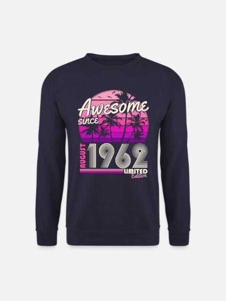 August 1962 Vintage Jahrgang Retro Geburtstag - Unisex Pullover - Navy