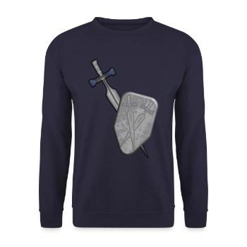 sword and shield - Unisex Sweatshirt - navy - Front - Alina (178cm) & Michal (187cm)